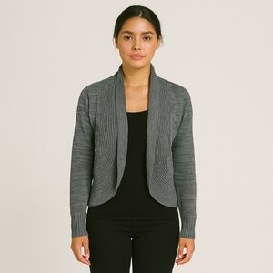 L.E.I. Gray Open Front Cardigan Women’s  Ribbed Knit